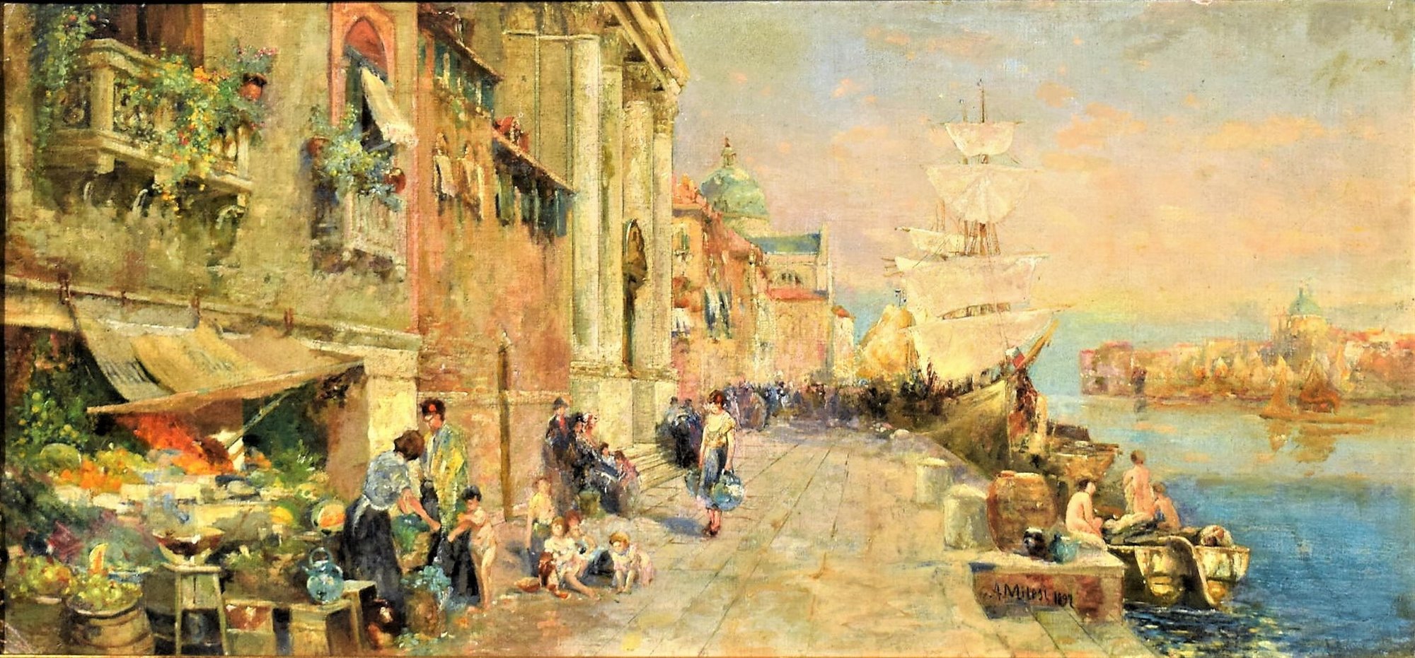Venezia, scena animata sul Canal Grande